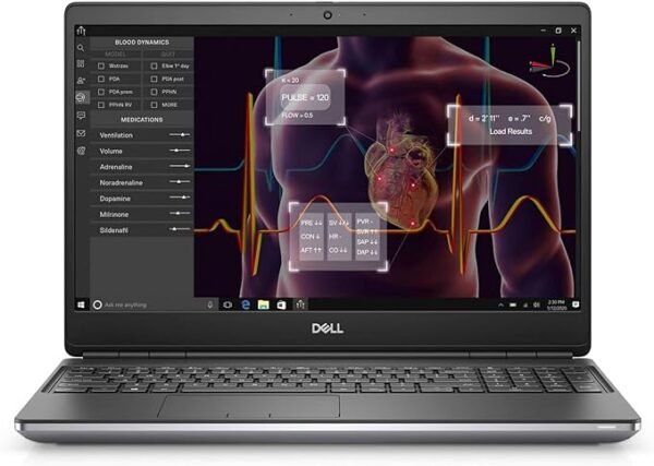 Dell Precision 7550 15.6in Laptop, Intel Core i7-10750H, 64GB Ram, 512GB SSD, 15.6″ FHD Touch Display, NVIDIA Quadro T2000 4GB GDDR, Silver (Renewed)