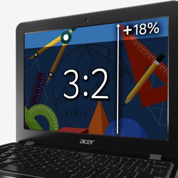 Acer Chromebook 512 Laptop, Intel Celeron N4020, 12″ HD+ Display, Intel UHD Graphics 600, 4GB LPDDR4, 32GB eMMC, Intel 9560 802.11ac Gigabit WiFi 5, MIL-STD 810G, Chrome OS, Black (Renewed) - Image 2