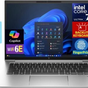 HP EliteBook 840 G11 AI Copilot Business Laptop, 14.0″ FHD Display, Intel Ultra 7-165U vPro, 16GB DDR5 Ram, 1TB SSD, Backlit KB, FP, Thunderbolt, Cam, Win 11 Pro, Silver (Renewed)